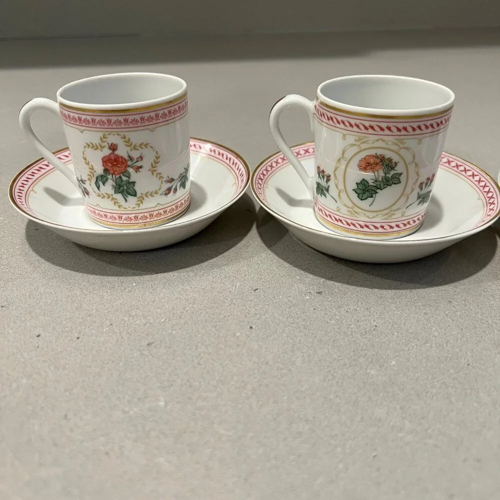 Vintage Haviland Pink Multiflora Carnea Empress Josephine Demitasse 1982 Collect